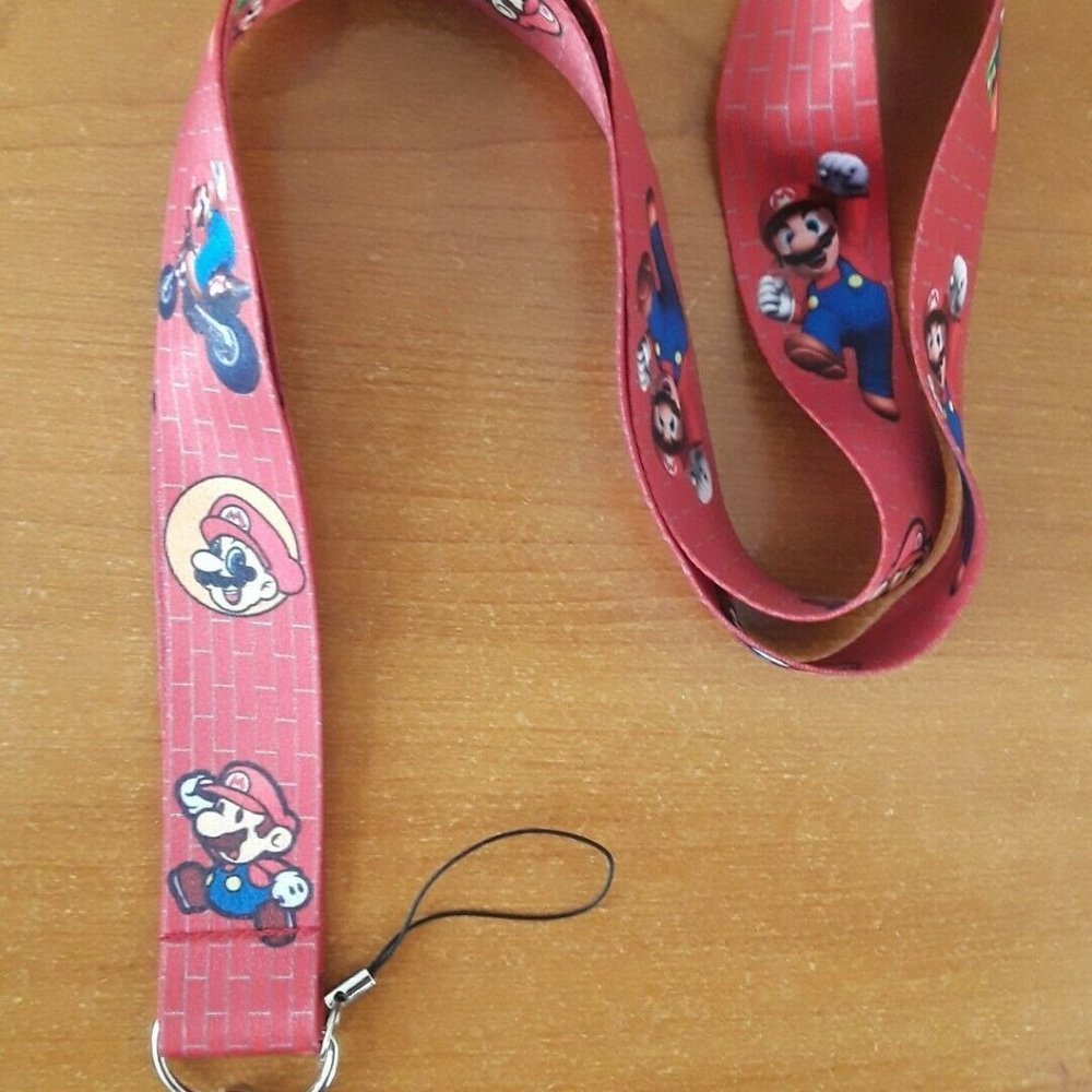 E6. Best Nintendo Games Super Mario Characters One Size Red Lanyard with Clip